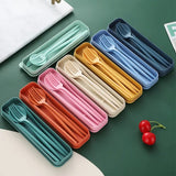 4PCS Set Eco Friendly Wheat Straw Cutlery Dinnerware