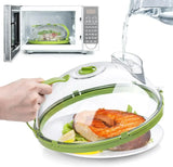 Microwave Food Cover with Water Steamer and Handle