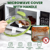 Microwave Food Cover with Water Steamer and Handle