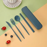 4PCS Set Eco Friendly Wheat Straw Cutlery Dinnerware