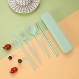 4PCS Set Eco Friendly Wheat Straw Cutlery Dinnerware