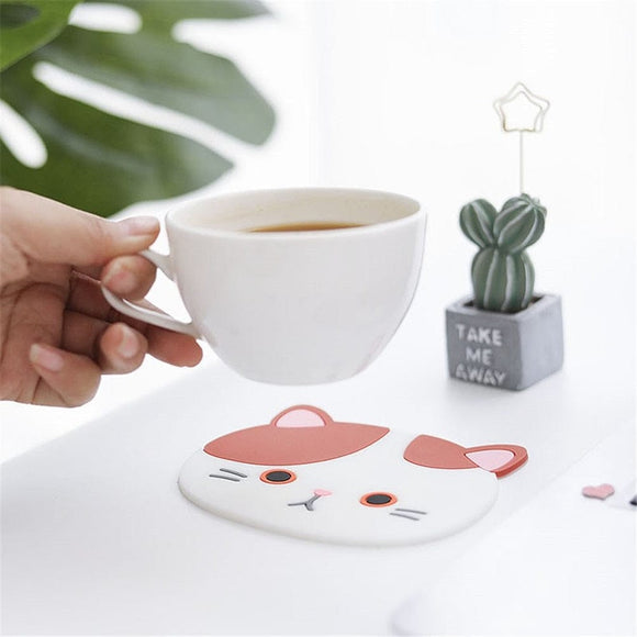 Silicone Cat Coaster x 1 - Cute Kawaii Accessories