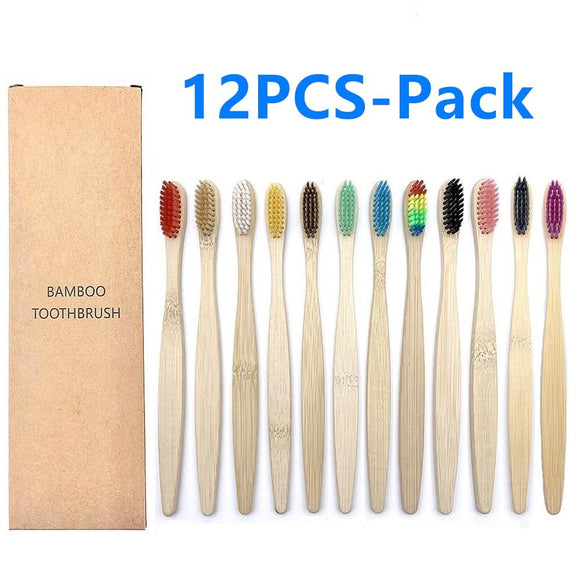 Eco Friendly Bamboo Toothbrush - 12pc