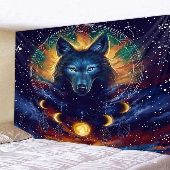 Fantasy Wolf Wall Hanging Tapestry