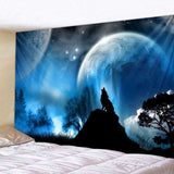 Fantasy Wolf Wall Hanging Tapestry