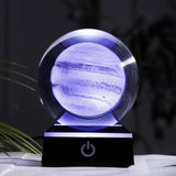 Crystal Globe 3D Laser Engraved Astronomy Ball with Touch Switch LED Light Base