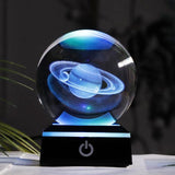 Crystal Globe 3D Laser Engraved Astronomy Ball with Touch Switch LED Light Base