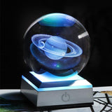 Crystal Globe 3D Laser Engraved Astronomy Ball with Touch Switch LED Light Base