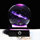 Crystal Globe 3D Laser Engraved Astronomy Ball with Touch Switch LED Light Base